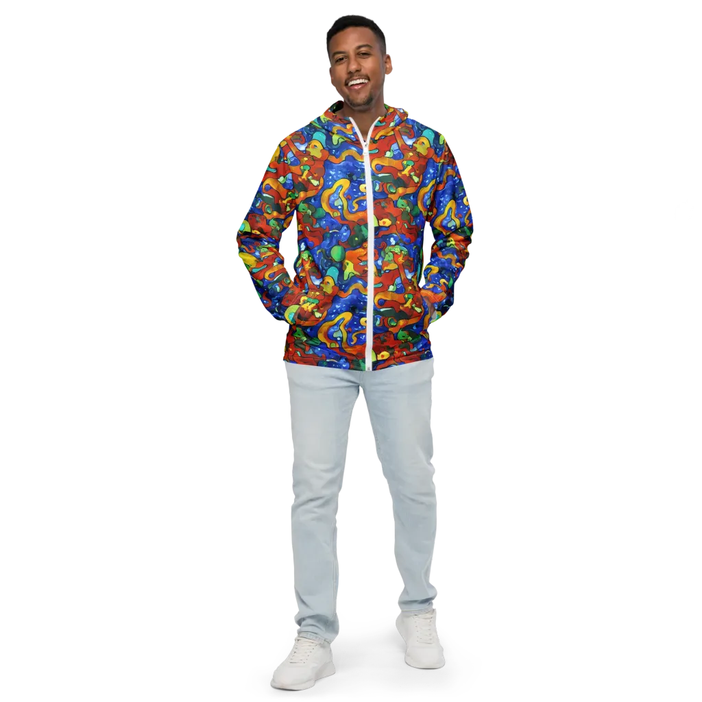 Technicolor Tide on Men's Windbreaker — Front