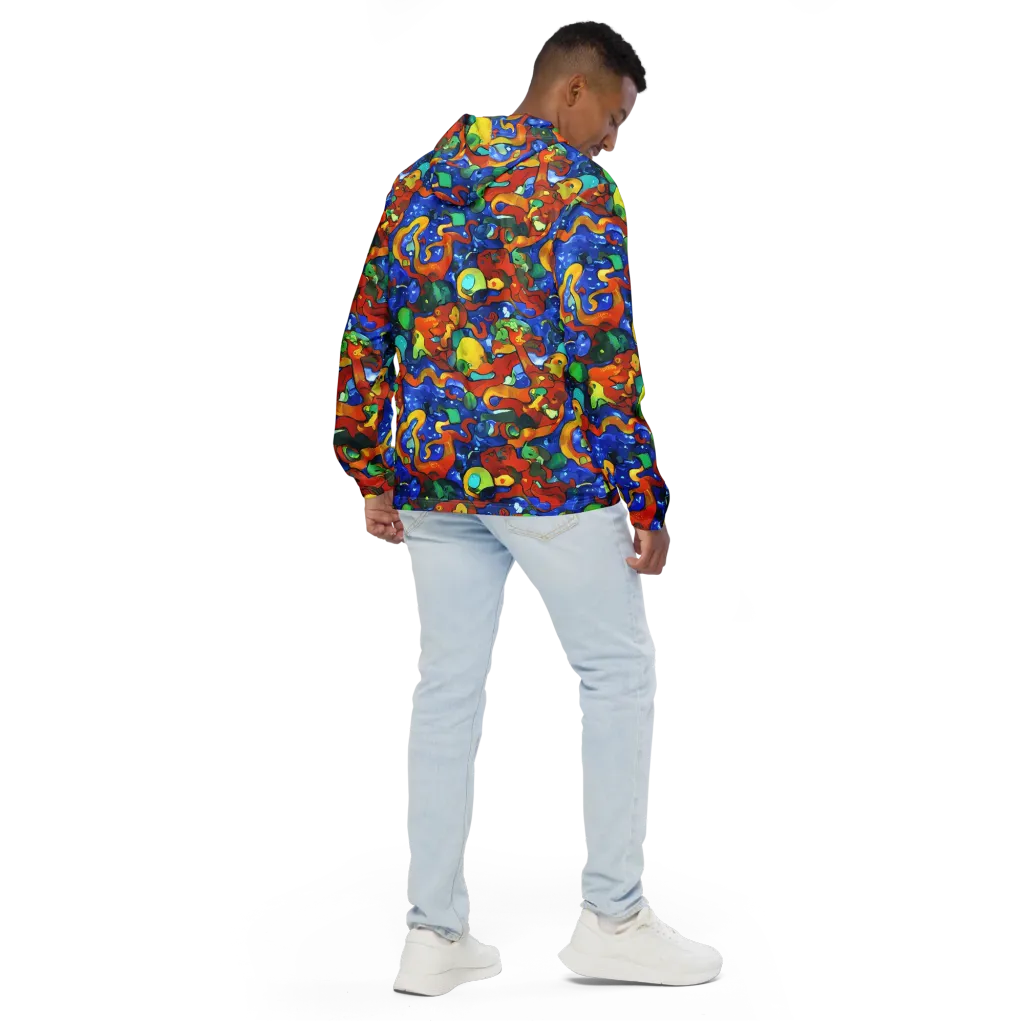 Technicolor Tide on Men's Windbreaker — Back