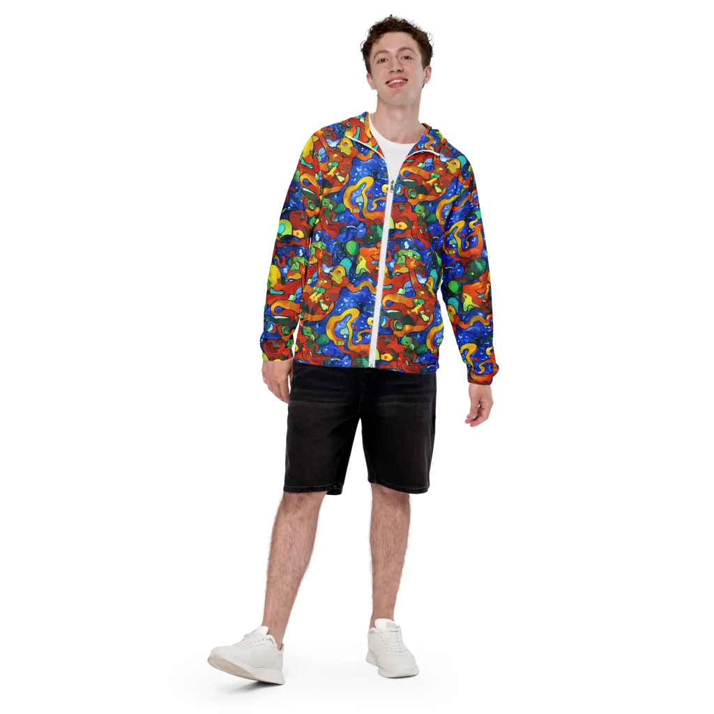 Technicolor Tide on Men's Windbreaker — Front