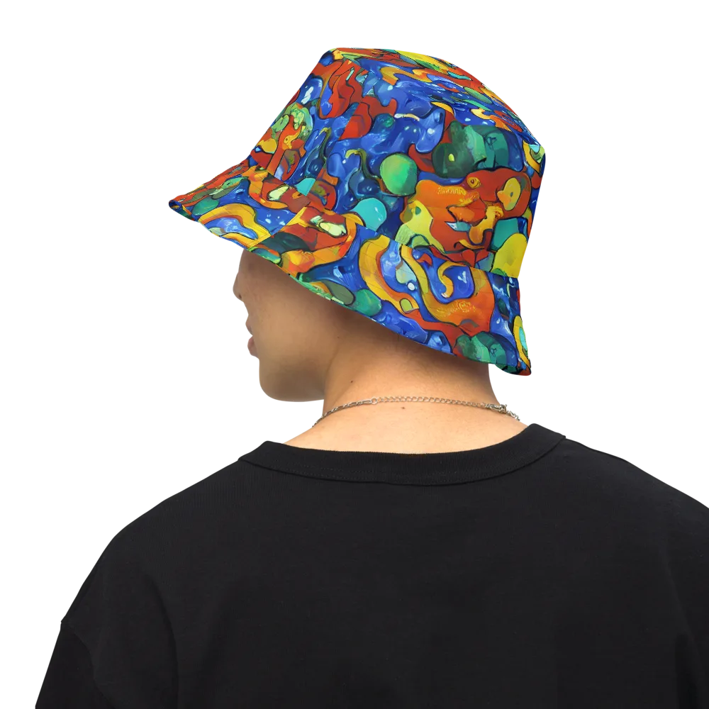 Technicolor Tide on Reversible Bucket Hat — Back Inside