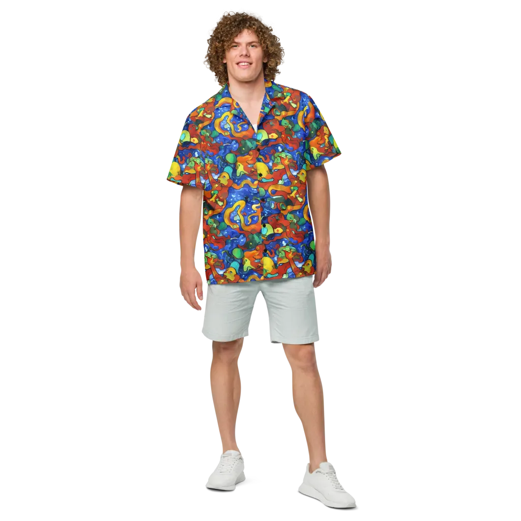 Technicolor Tide on Button Shirt — Front