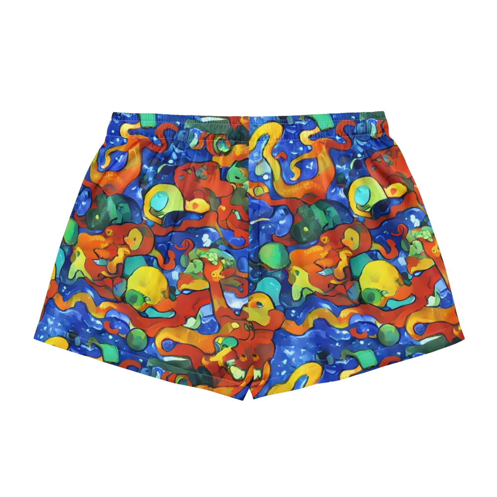 Technicolor Tide on Women's Pajama Shorts — Back