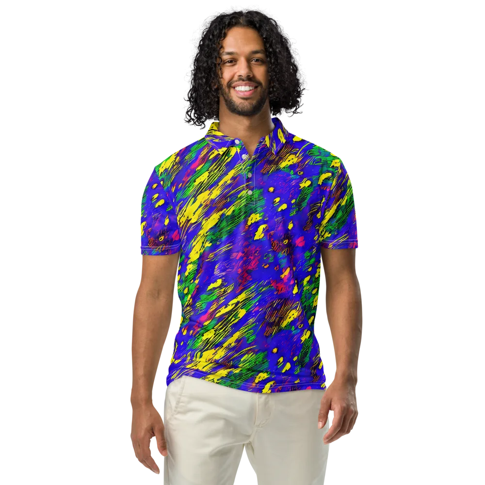 Painted Lightning on Men's Slim Fit Polo Shirt — Front