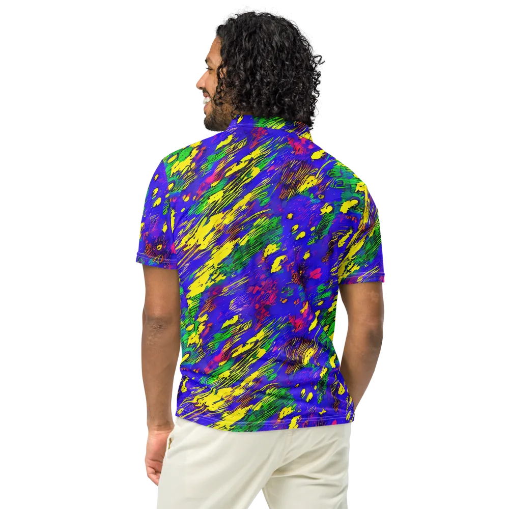 Painted Lightning on Men's Slim Fit Polo Shirt — Back