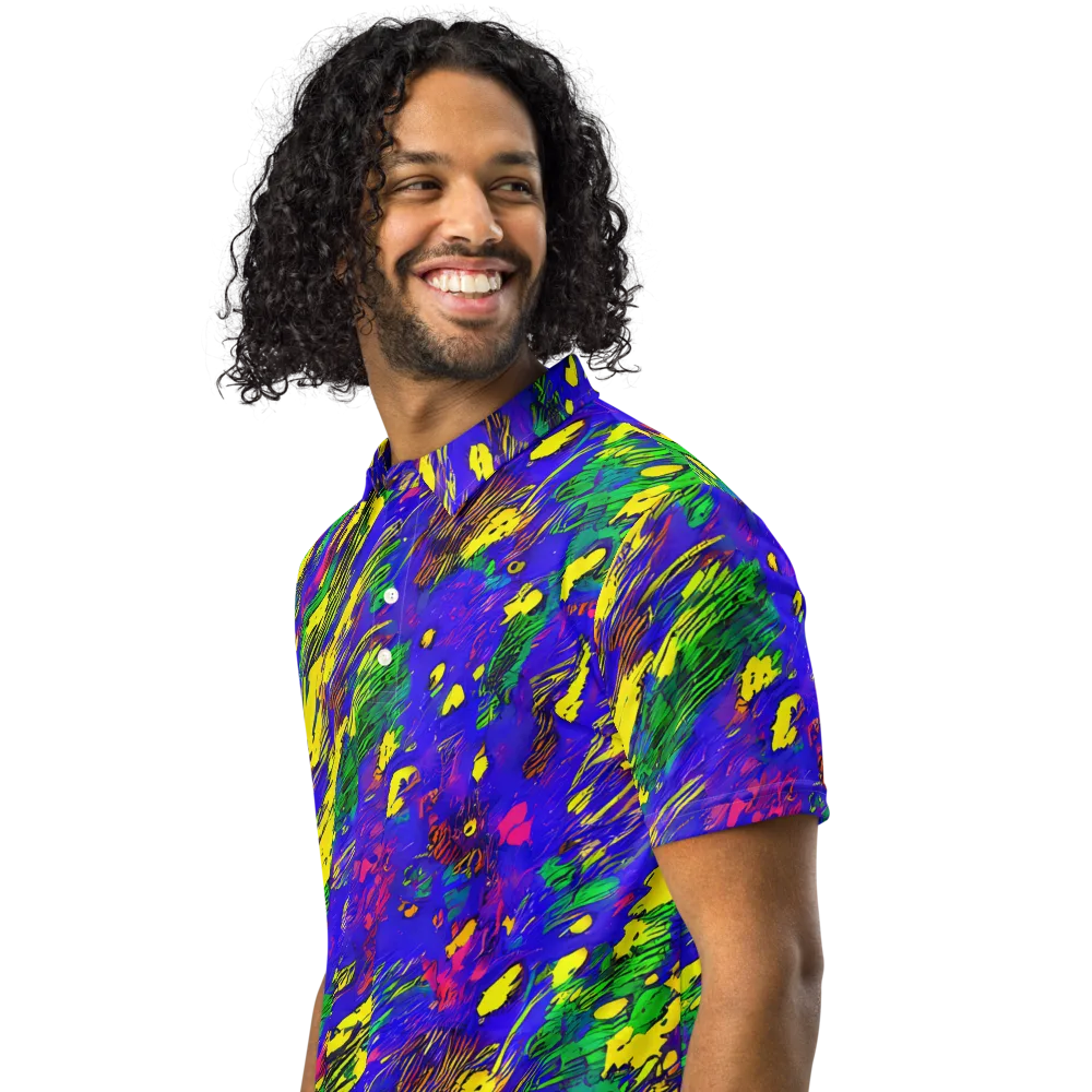 Painted Lightning on Men's Slim Fit Polo Shirt — Left Front