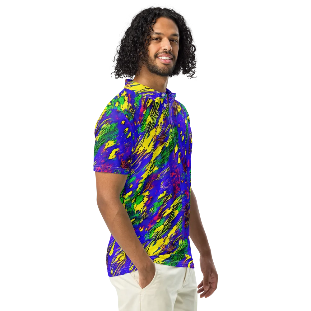 Painted Lightning on Men's Slim Fit Polo Shirt — Right Front