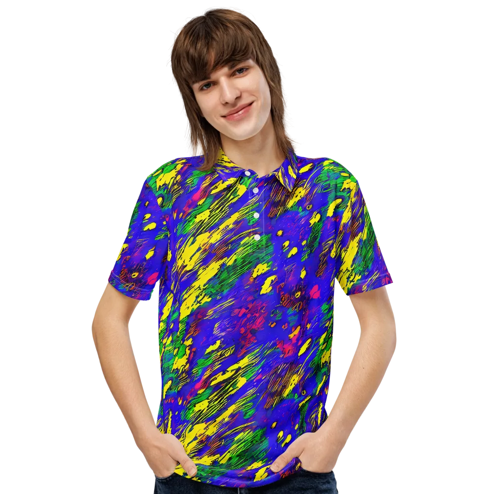 Painted Lightning on Men's Slim Fit Polo Shirt — Front