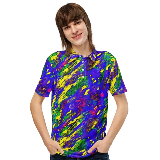 Painted Lightning on a Men's Slim Fit Polo Shirt