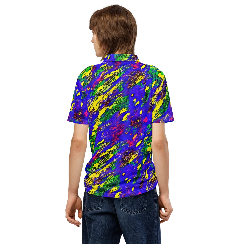 Painted Lightning on Men's Slim Fit Polo Shirt — Back