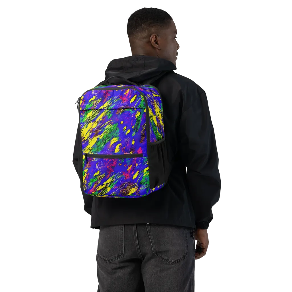 Painted Lightning on Utility Backpack — Back