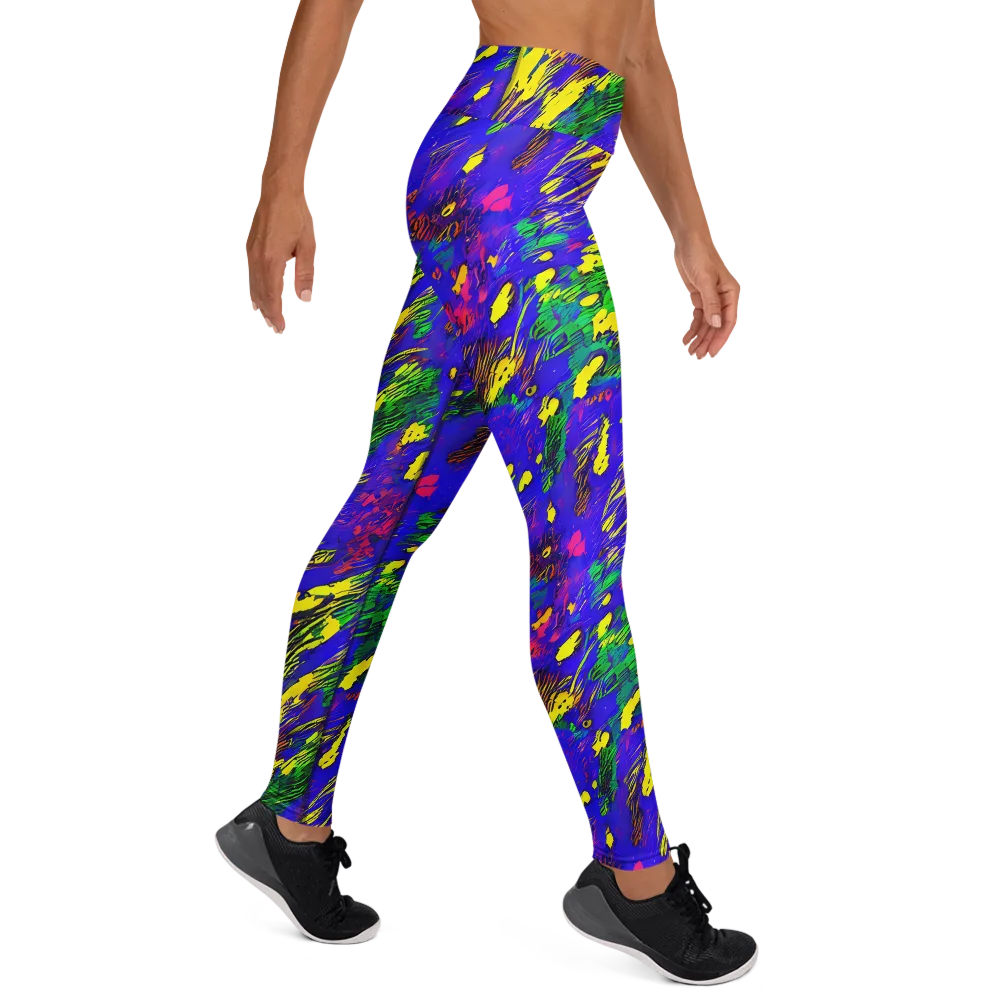 Painted Lightning on Yoga Leggings — Right