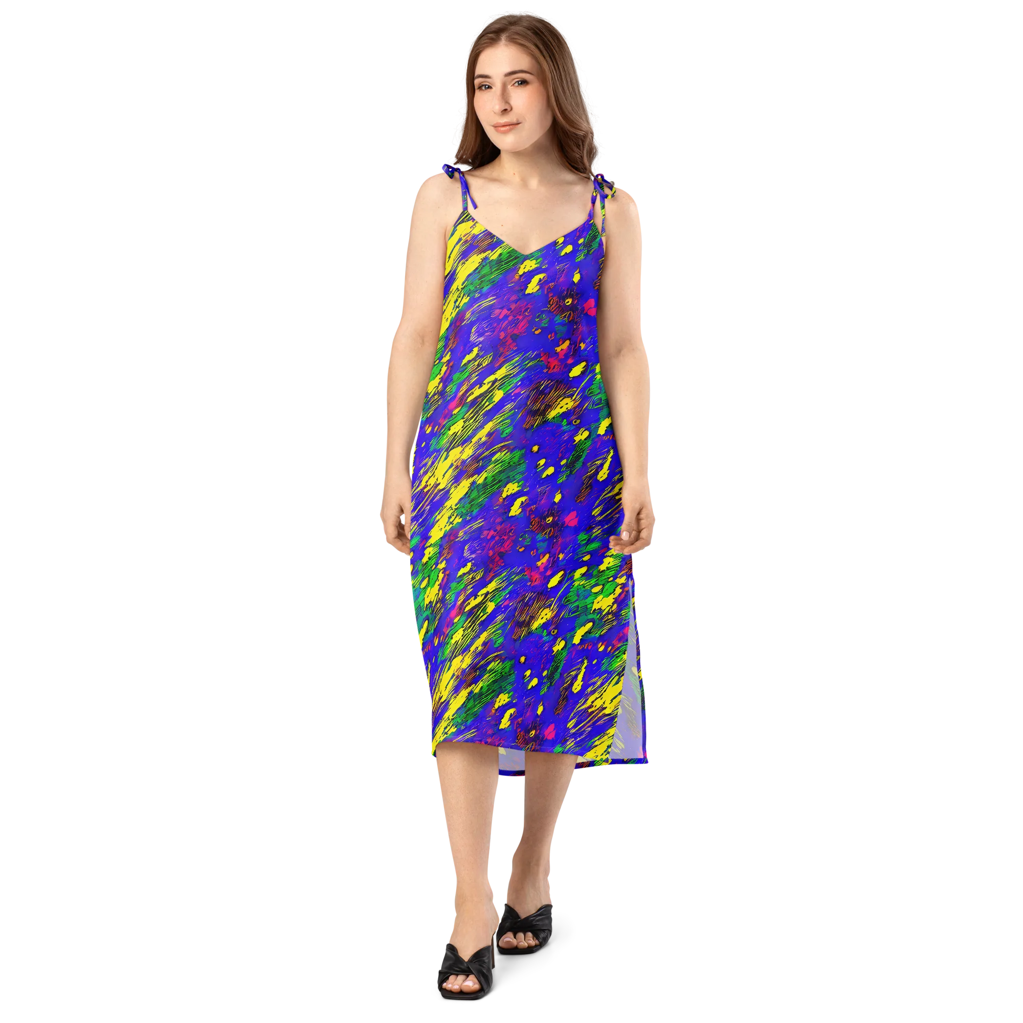 Painted Lightning on Slip Dress — Front