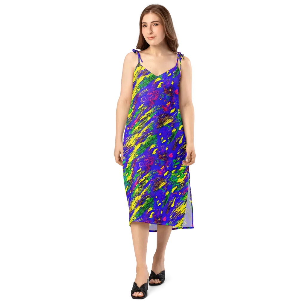 Painted Lightning on Slip Dress — Front