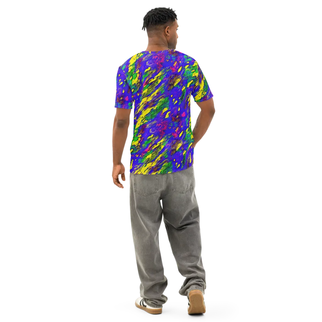 Painted Lightning on Men's Cotton Crew Neck T-Shirt — Back