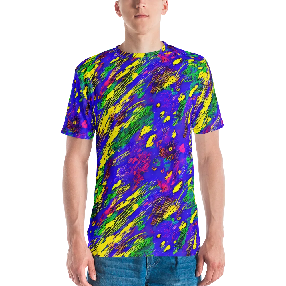 Painted Lightning on Men's Crew Neck T-Shirt — Front