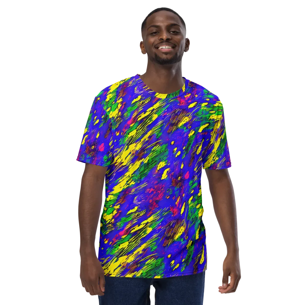 Painted Lightning on Men's Crew Neck T-Shirt — Front