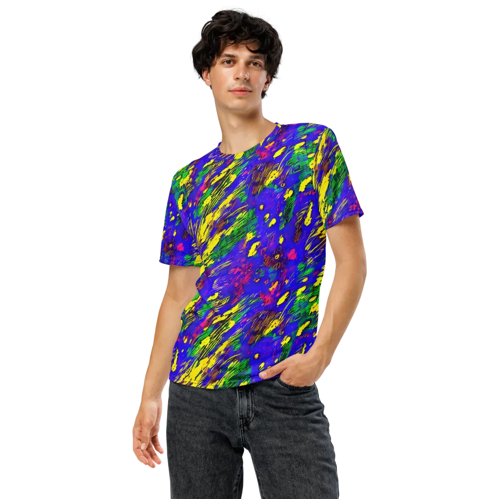 Painted Lightning on Men's Crew Neck T-Shirt — Front