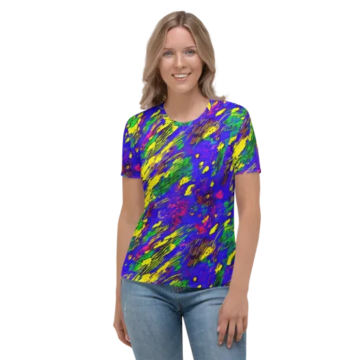 Painted Lightning on a Women's Crew Neck T-Shirt