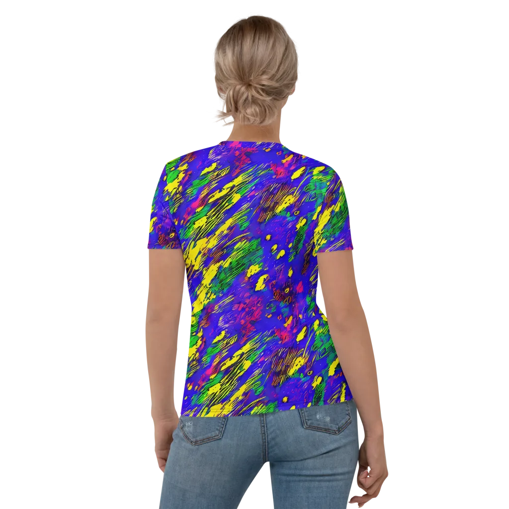 Painted Lightning on Women's Crew Neck T-Shirt — Back