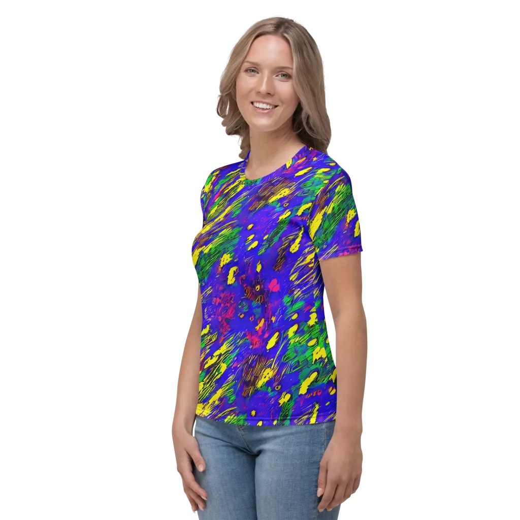 Painted Lightning on Women's Crew Neck T-Shirt — Left