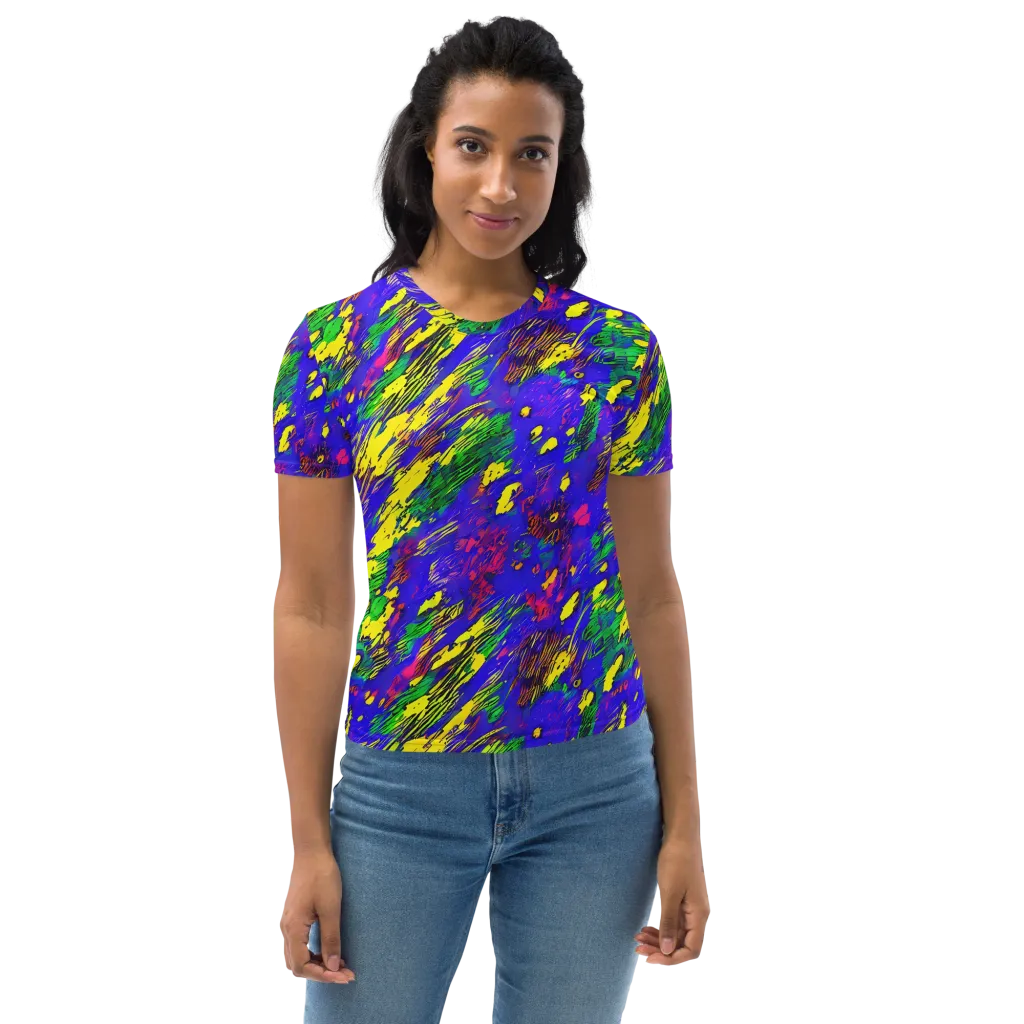 Painted Lightning on Women's Crew Neck T-Shirt — Front