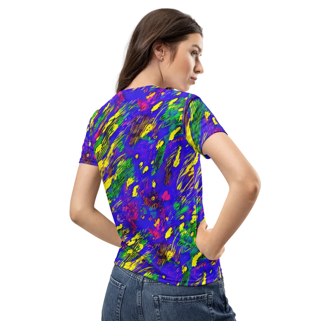 Painted Lightning on Women's Crew Neck T-Shirt — Back