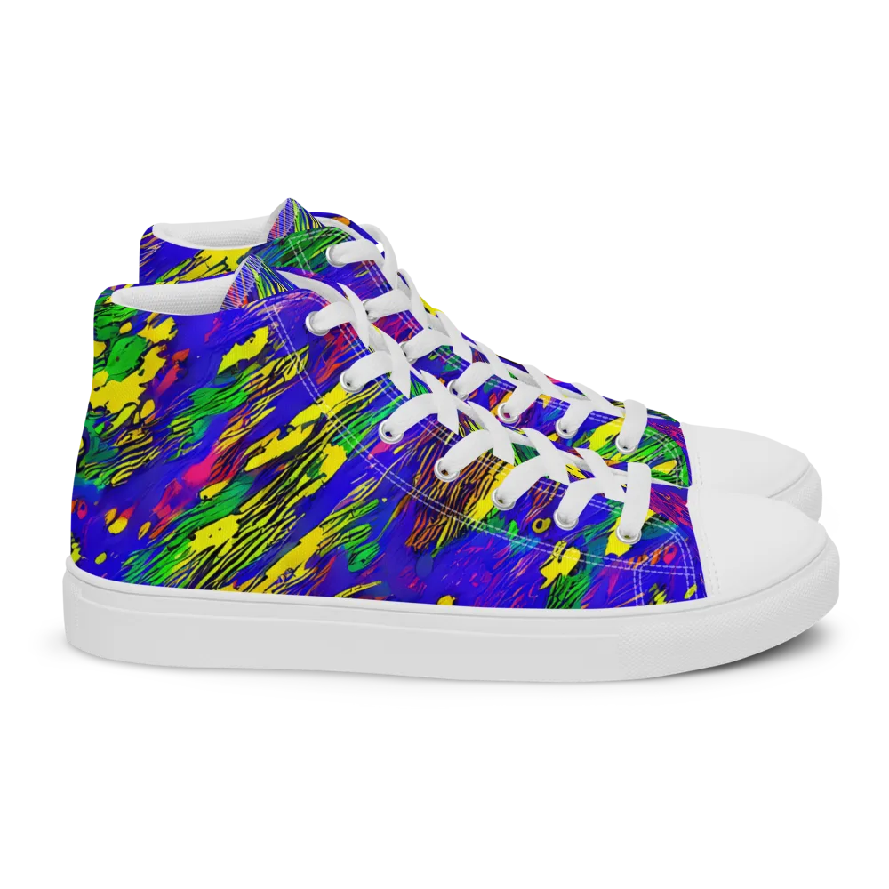 Painted Lightning on Women's High Top Canvas Shoes — Right