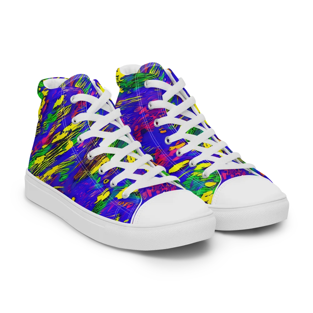 Painted Lightning on Women's High Top Canvas Shoes — Right Front