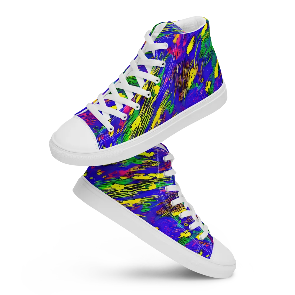 Painted Lightning on Women's High Top Canvas Shoes — Front