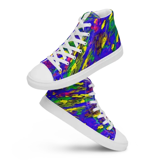 Painted Lightning on a Women's High Top Canvas Shoes