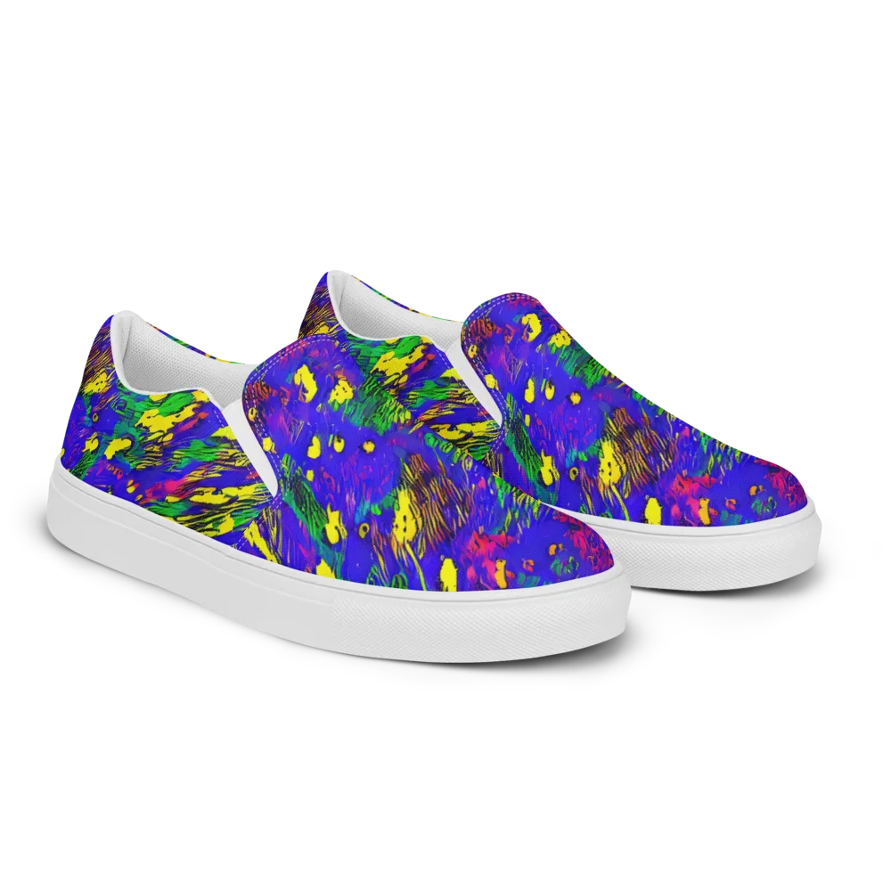 Painted Lightning on Men's Slip-On Canvas Shoes — Right Front