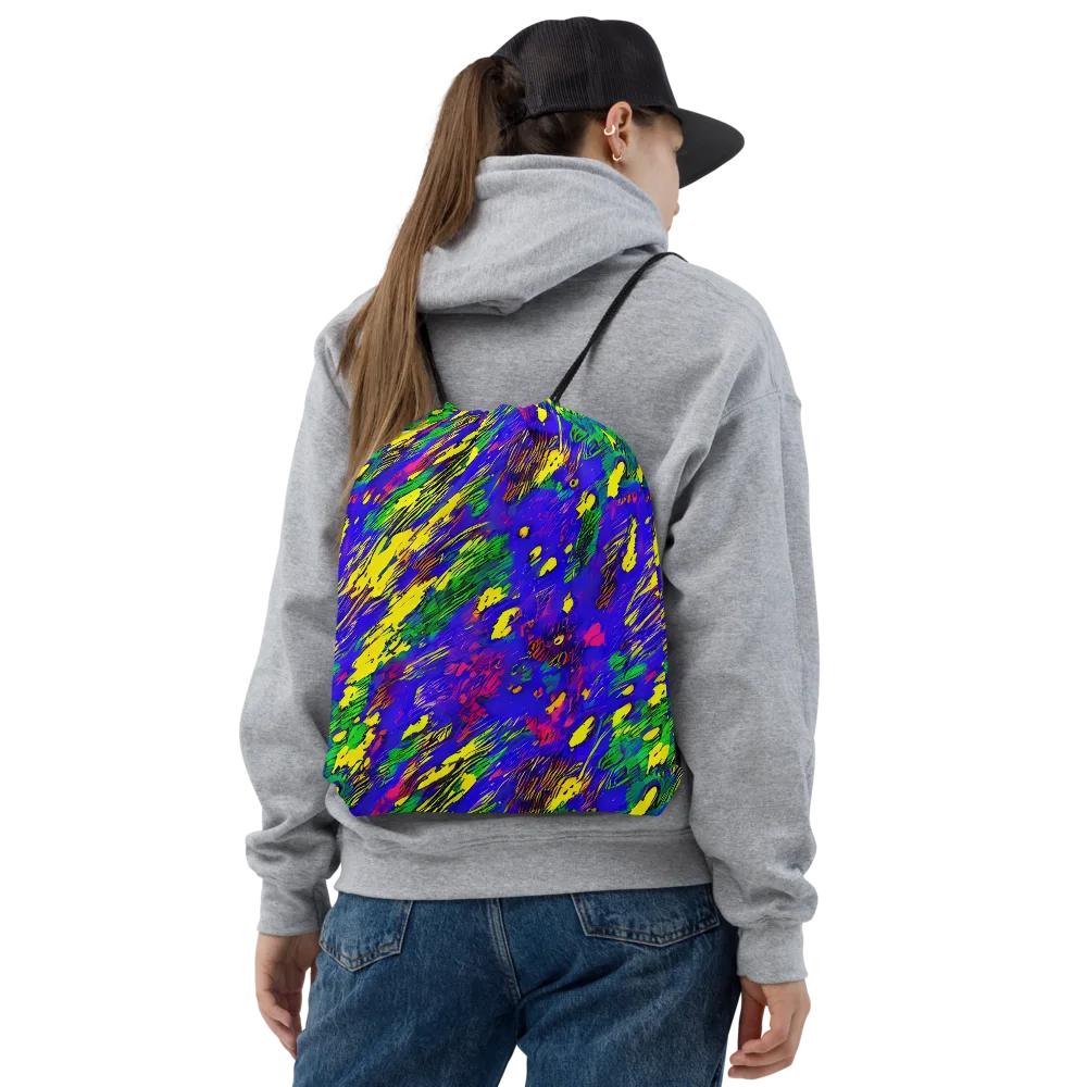 Painted Lightning on Drawstring Bag — Front