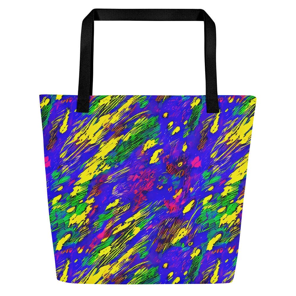 Painted Lightning on Large Tote Bag W/ Pocket — Front