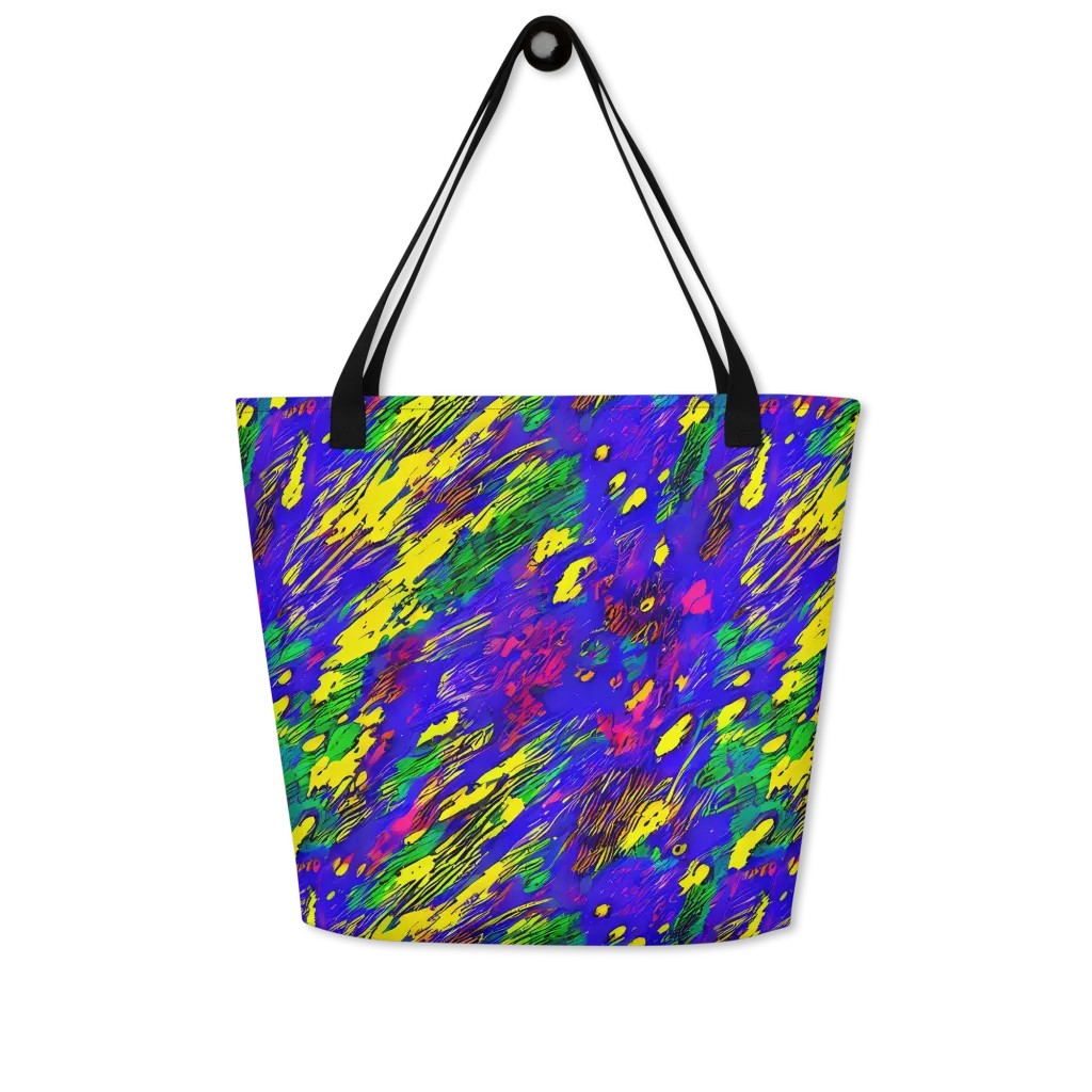 Painted Lightning on Large Tote Bag W/ Pocket — Front