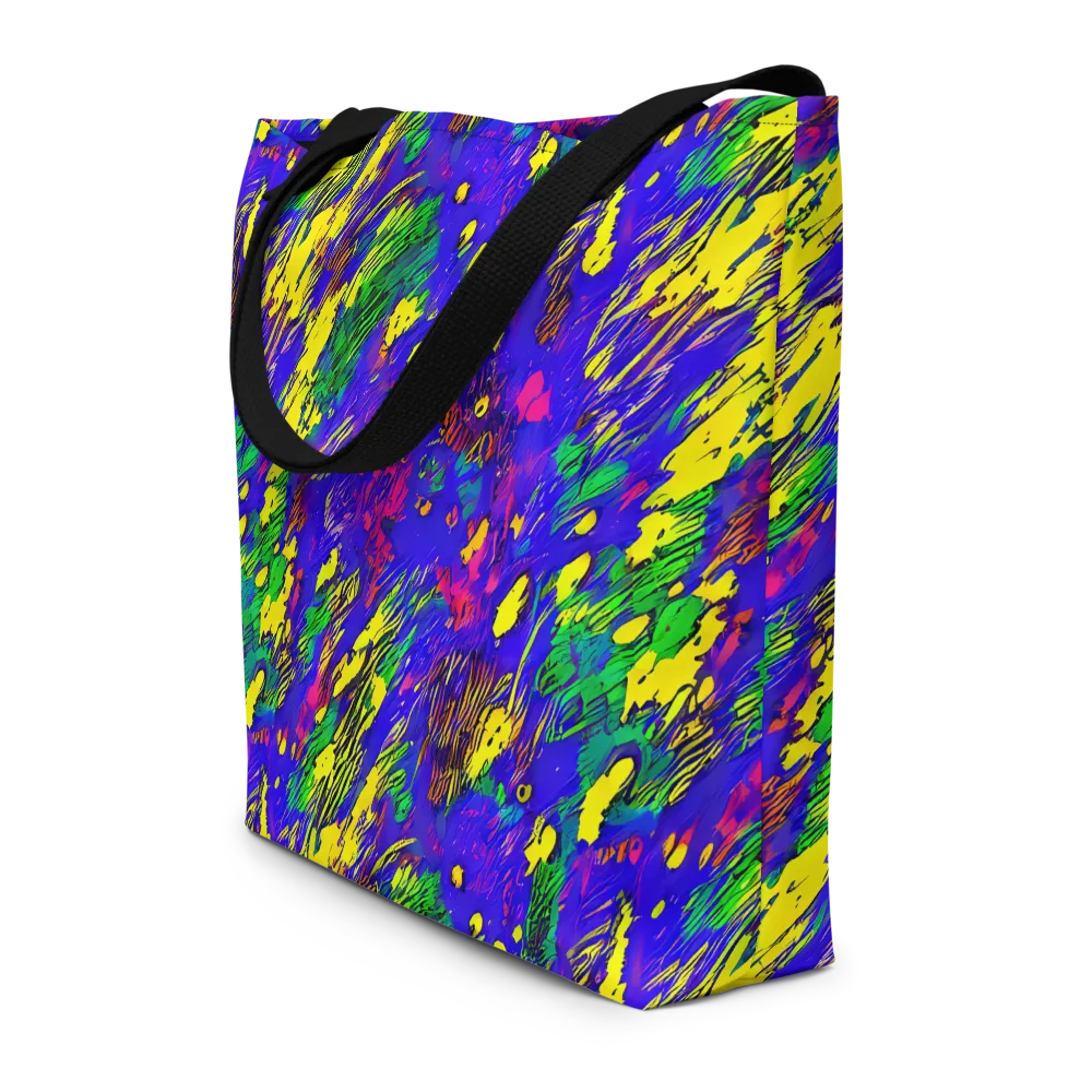 Painted Lightning on Large Tote Bag W/ Pocket — Front