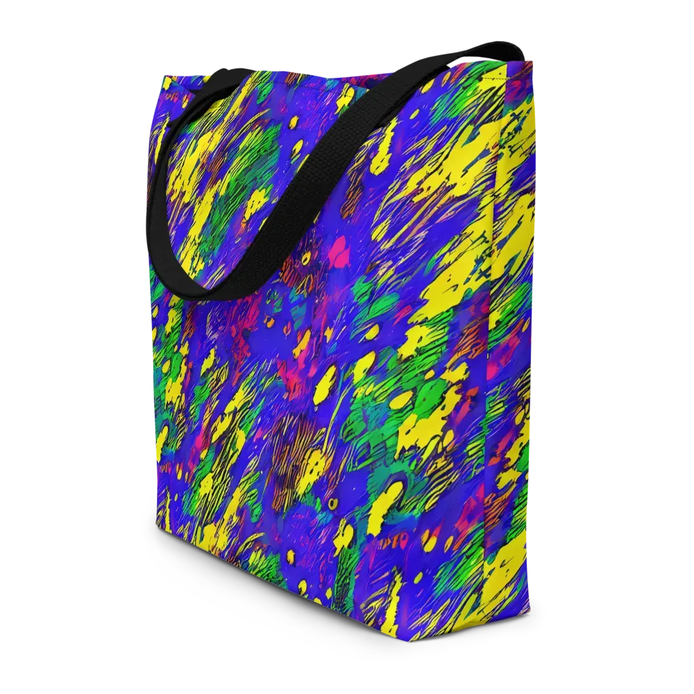 Painted Lightning on Large Tote Bag W/ Pocket — Front