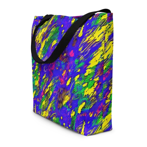 Painted Lightning on a Large Tote Bag W/ Pocket