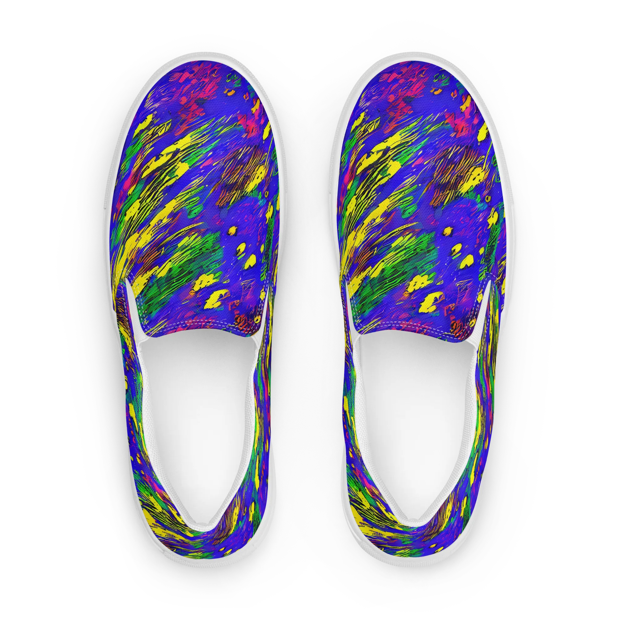 Painted Lightning on Women's Slip-On Canvas Shoes — Front