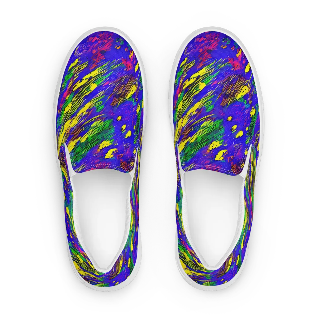 Painted Lightning on Women's Slip-On Canvas Shoes — Front