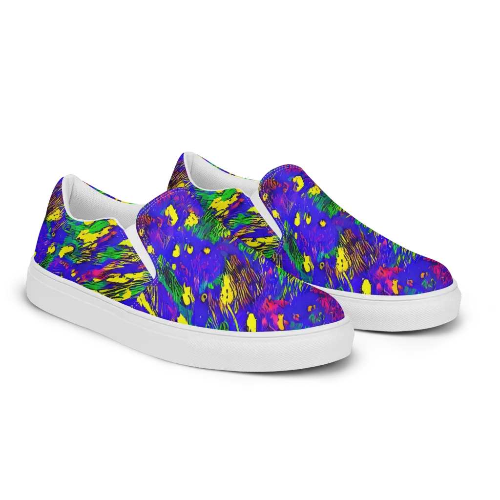 Painted Lightning on Women's Slip-On Canvas Shoes — Right Front