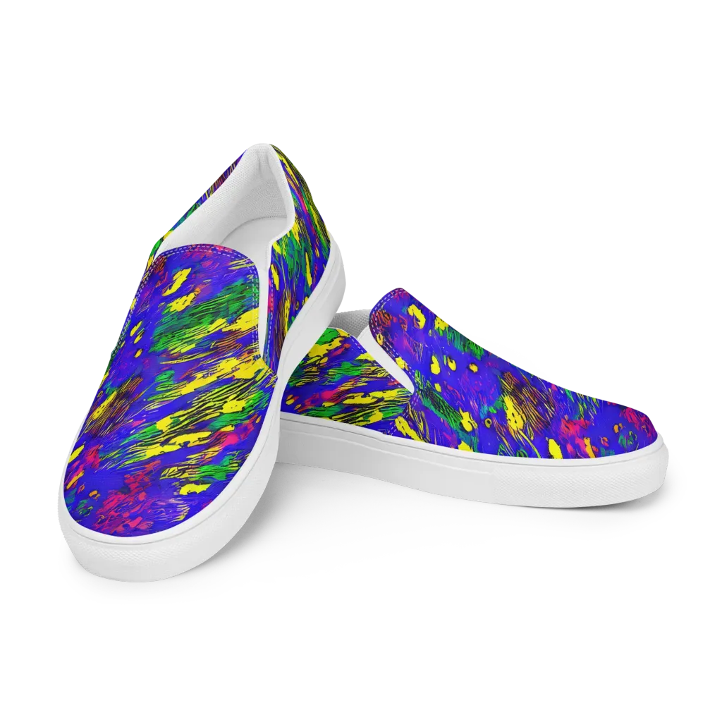 Painted Lightning on Women's Slip-On Canvas Shoes — Left Front