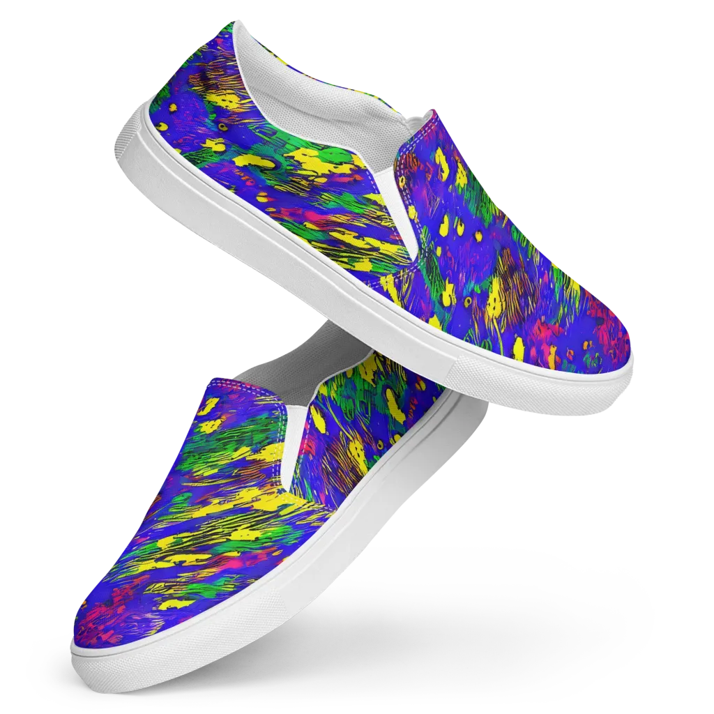 Painted Lightning on Women's Slip-On Canvas Shoes — Front