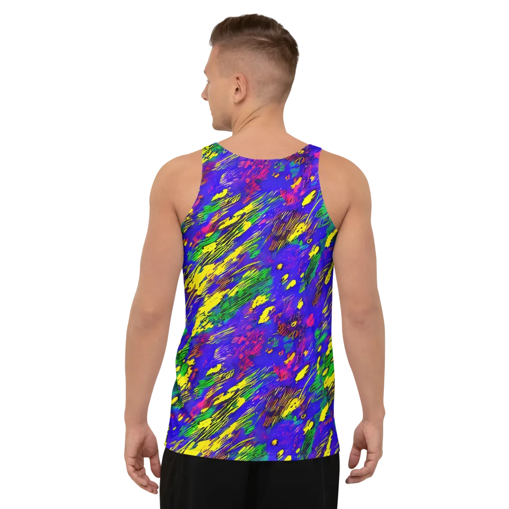 Painted Lightning on Men's Tank Top — Back