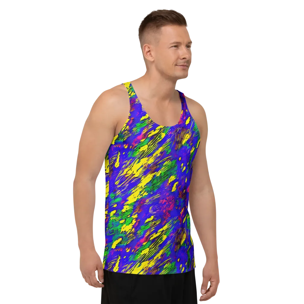 Painted Lightning on Men's Tank Top — Right Front