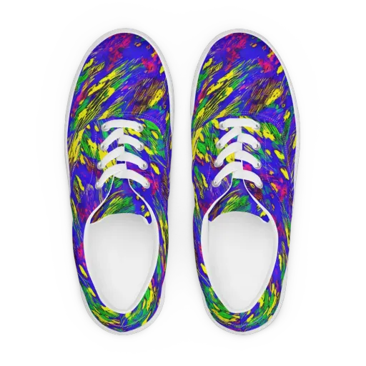 Painted Lightning on a Men's Lace-Up Canvas Shoes