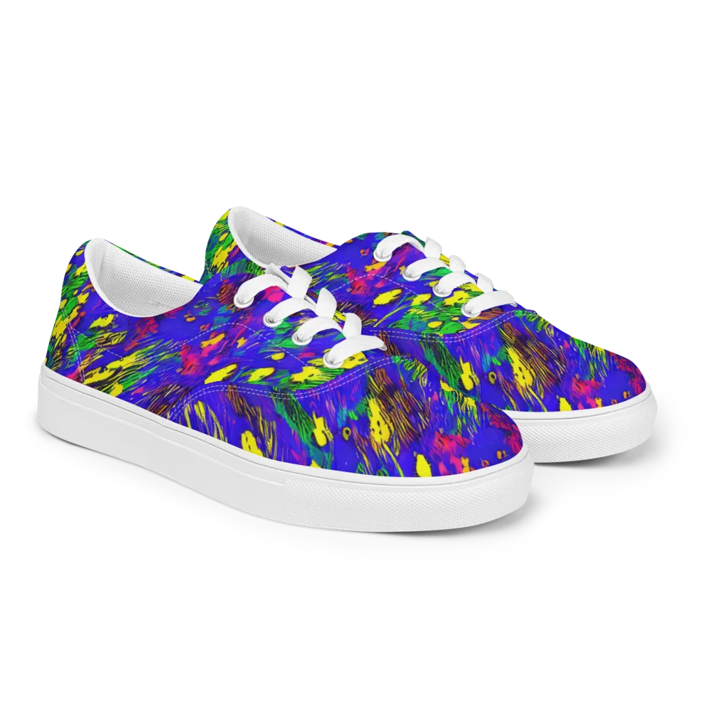 Painted Lightning on Men's Lace-Up Canvas Shoes — Right Front