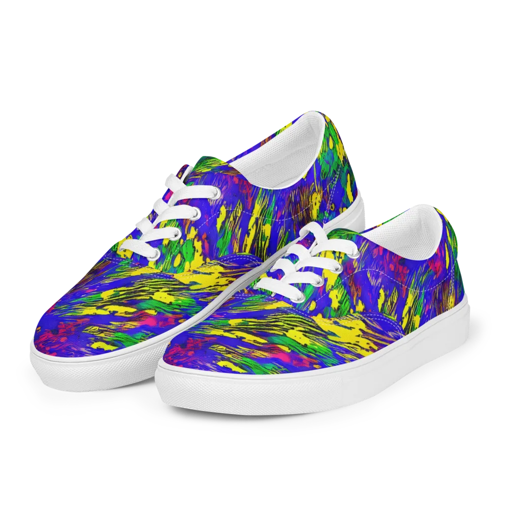 Painted Lightning on Men's Lace-Up Canvas Shoes — Left Front