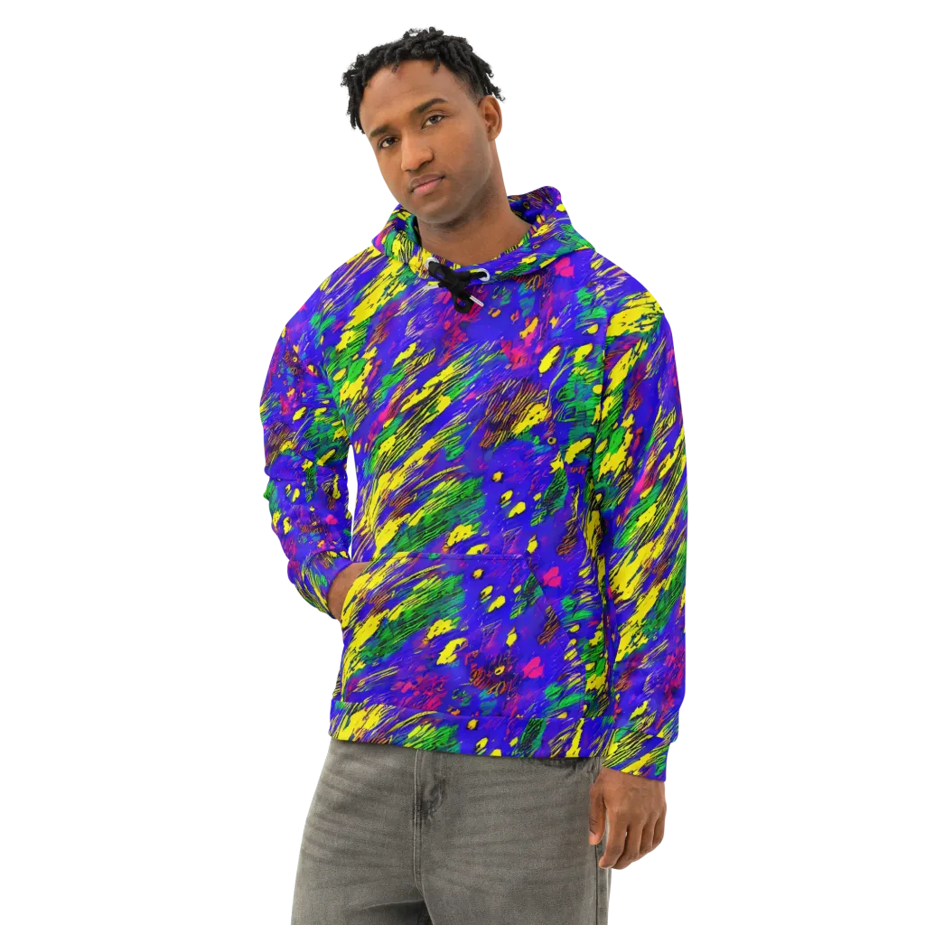 Painted Lightning on Cotton Hoodie — Left Front