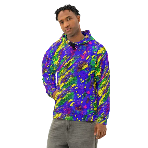 Painted Lightning on a Cotton Hoodie