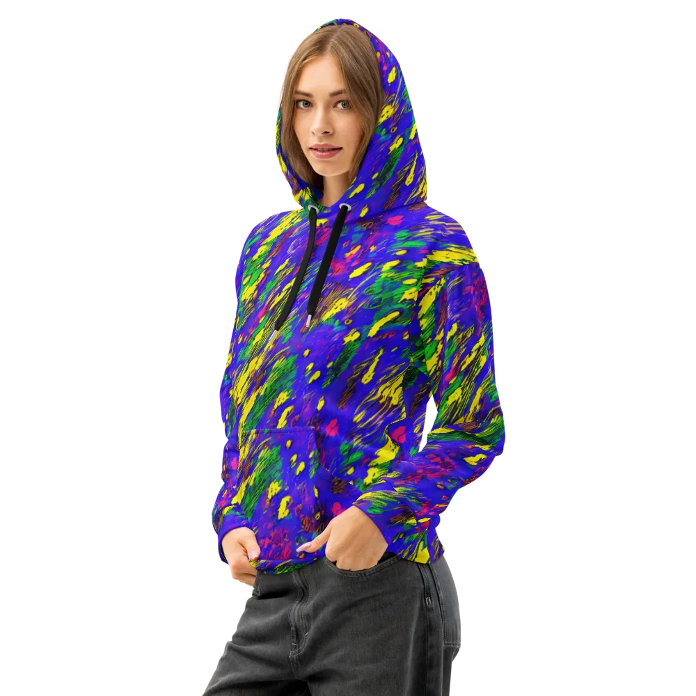 Painted Lightning on Cotton Hoodie — Left Front